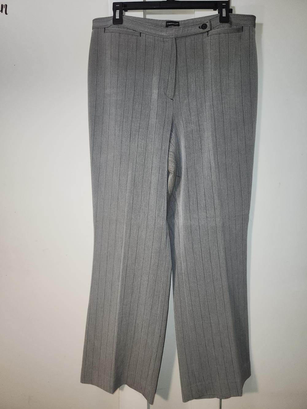East 5th Light Gray Pinstripe Wide-Leg Trousers